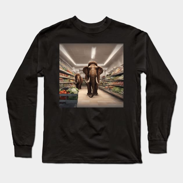 Mammoth Grocery Store Long Sleeve T-Shirt by Planet Jiberish